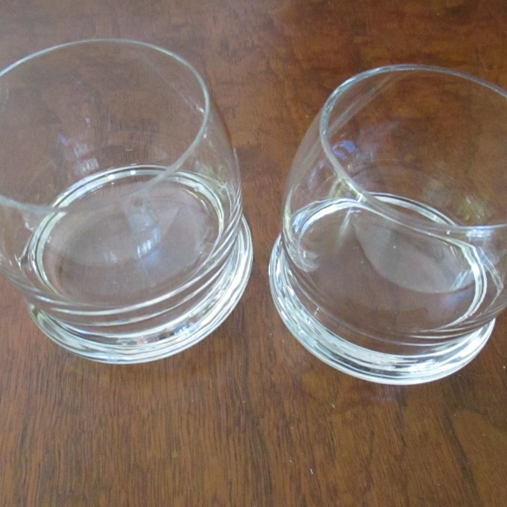 Tipsy Drink Glasses with rounded wobbly bottoms set of 2 novelty drink highball